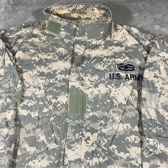 Camo Field Jacket Men’s Large Long US Army Digital Outdoors Military ACU Ripstop - Picture 5 of 13